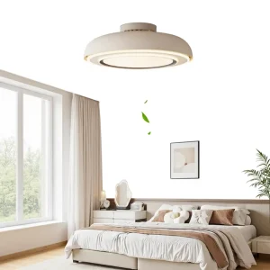 New Model Bladeless Smart Stepless Dimming Bedroom Study Room Electric Fan Light Integrated Ceiling Light Hardware+ABS+PC