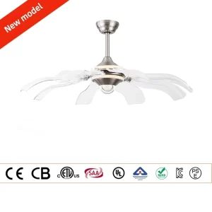 New Model Ceiling Fan Light 6 Blades ABS Retractable Simple Creative Style Living Room Hotel Ceiling Fan with Light