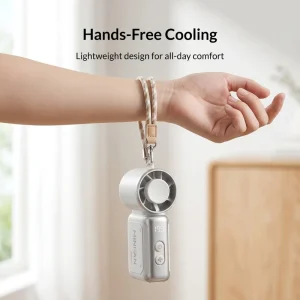 New Model Rotating Handheld Fan with Hook for Desktop Five Speed Portable Mountable USB Charging Mini Baby Food