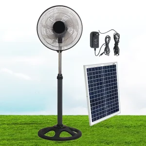 New Modern Mechanical Solar Electric Outdoor Air Cooling Fan 12-inch Adjustable Height Oscillating Rechargeable Energy