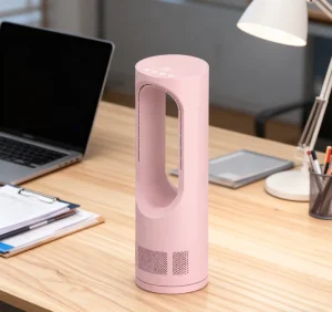 New Patented Mini Portable BLDC Bladeless Air Cool Ventilation Fan 1 5 Speeds Oscillation 60° for Home Office Hotel Room Use