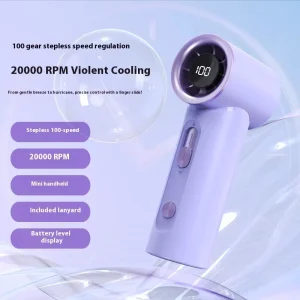 New Plastic Air Cooling USB Mini Handheld Fan High Speed Outdoor Rechargeable Pocket Fans with Digital Screen