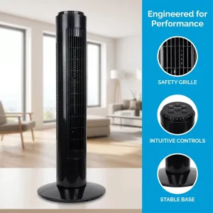 New Portable Bladeless Oscillating Room Pedestal Tower Fan Cooling 29 Inch Tower Fan With Remote Control