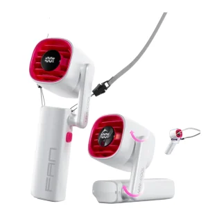New Portable Mini Desk Fan USB Handheld Car Use Advanced Digital Display Rechargeable Foldable Neck Wearable Customizable