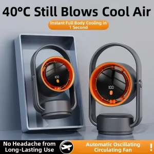 New Portable USB Desktop Spray Fan with Humidifier Timer Digital Display Auto Oscillating Long Lasting for Camping & Travel
