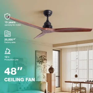 New Product Home Decorative 48 Inch Reversible Motor Household Remote Control Low Noise Air Cooling Ceiling Fan Without Light