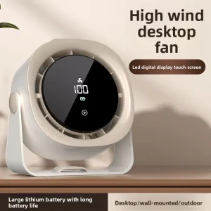 New Rechargeable Portable Desk Fan Touch Control Silent Circulating Fan With Long Battery Life for Home Office Travel Use