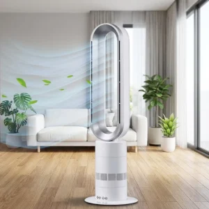 New Smart Digital Bladeless Tower Pedestal Fan 10 Speed Electric Cooling Fan for Household Indoor & RV Use Noiseless Space