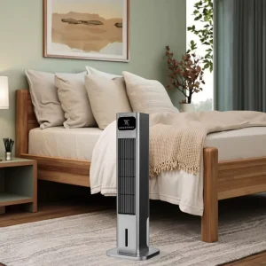 New Smart PTC Adjustable Thermostat 3300W Electric Heater and 120W Freestanding Pedestal Tower Fan