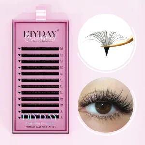 New Style Easy Fan Lashes DIYDAY Individual Eyelash Extensions PBT Material Natural Eyelashes Private Label