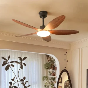 New Style Silent Remote Control LED Metal Ceiling Fan Light Living Room High Airflow Industrial Design