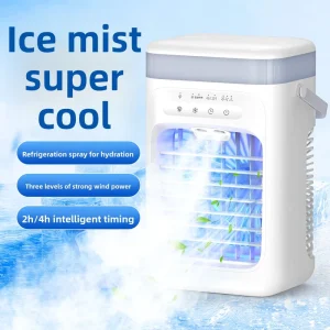 New Summer Desktop Mini Evaporative Air Cooler Portable AC Fan Fast Cooling Add Ice for Home Bedroom Outdoor