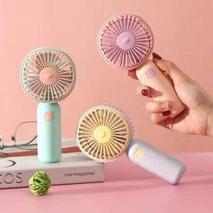 New Summer Handheld Mini USB Rechargeable Fan with Battery Small Portable for Car RV Use Brushed Motor 3 Blades Low Noise