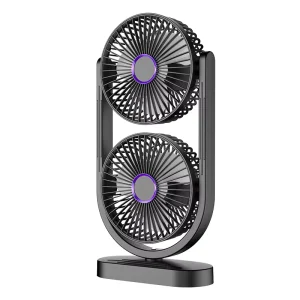 New Table Fan Rechargeable Portable Mini Desktop Fan Twin Tower Small Desk Fans for Office Home
