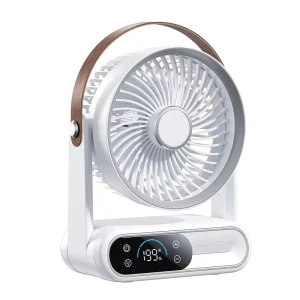 New Touchscreen Desktop Smart Circulating Fan USB powered Quiet Home Bedroom Use Digital Display Powerful Airflow 199 speed