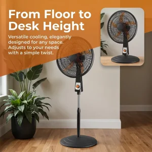 New Trending 16″ CB CE Home & Commercial Electric Fan with Low Noise 3 Speed Plastic Blade for Hotel Use Desktop Fan