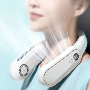 New Trending Summer USB Portable Lightweight Neck Fan Personal Air Cooler Cooling Rechargeable Small Mini Car Use Brushless