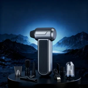 New Turbo Jet Fan Blower Violent Fan Compressed Air Duster Car Vacuum Cleaner for Car 63m s Wind Speed 4000mah*2 Battery