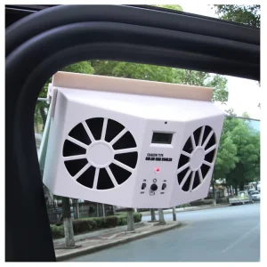 New Two Fans Solar Power Car Auto Cool Cooler Fan