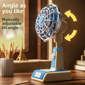 New USB Desktop Handheld Fan Retro Large Wind Table Fan Portable Outdoor Dormitory Long Battery Life Built in Battery