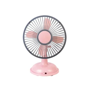 New USB Portable Retro Table Fan Simple Desktop Charging with Battery for Home or Outdoor Use Electric Plastic Material