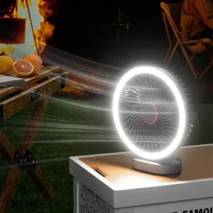 Newest Trend 3 Speed Desktop Fan Type c USB Rechargeable Mini Table Fan 2400mAh Portable Small Desk Fan with Light
