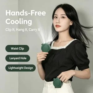 No Blade Compact Fan Mini Size Hang on Belt Bag Wearable Personal Clip Fan for Outdoor Sports