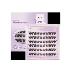 No Glue Self Stick Lash Clusters Fluffy Fox Eye Easy Wear for Daily Commute DIY Makeup Dropshipping
