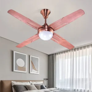Noiseless AC Motor Metal 4 Blade Low Profile Ceiling Fan Model Ceiling Fans Light for Living Room Bedroom