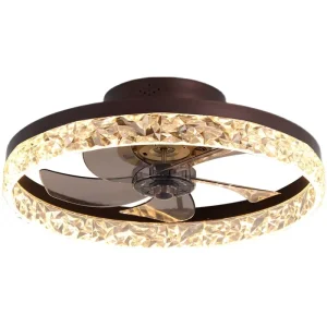 Nordic Crystal Led Lamp With Ceiling Fan 6 Speeds Bedroom DC Ceiling Fan With Remote Control Ceiling Fans With Light Fixture