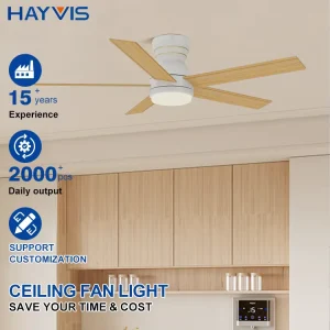 Nordic Minimalist Design Indoor Decoration 30 To 34 dB 52 Inch Office Led Ceiling Fan Light With Remote Control