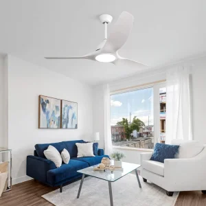 Nordic Style 64 Inch Minimalist Ceiling Fan With 6 Speed Silent Motor Living Room Dining Room Ceiling Fan