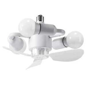 Nordic Style ABS LED Ceiling Fan Chandelier Remote Control for Bedroom Living Room Dining Room E27 Screw Base Multiple Bulbs