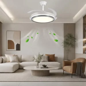 Nordic Style Ceiling Fan Light 42 Inch 96W LED Dimmable Quiet Silent Motor Remote Control For Bedroom Study Room Home Decor