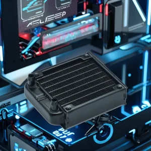 OCOCOO 80S 8 DIY Computer Cases LED Water Cooling Radiator with Thick Copper CPU Cooler & Aluminum Air Heatsink Fan Model
