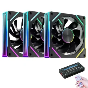 OEM 12CM RGB Case Fan Desktop Computer CPU Cooling Fan with 6-Pin Plastic Heatsink Computer Case Cooling