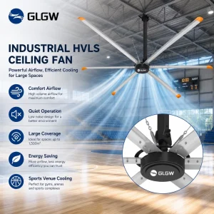 OEM 8FT 10FT 16FT 20 24FT Big High Volume Vent HVLS Fans Ventilation Air Flow Custom Heavy Duty Ceiling Industrial Fan