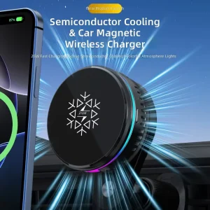 OEM Custom 25W Magnetic Wireless Car Charger Cooling Fan Metal N52 Fast Charging Mount for Dashboard Windshield