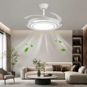 OEM Custom 42 Inch Ceiling Fan Light 96W Super Bright LED Dual Color New Design Manufacturer Supplier