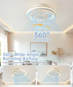 OEM Factory Fan Light LED Remote Control Smart Modern Chandelier LED Dimming Ceiling Fan Light 7 Blades DC Motor Bedroom 6 Speed