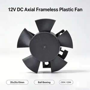 OEM ODM 12v Dc Axial Frameless Plastic Fan 35x35x10mm Ball Bearing Air Cooling Fan for Mini Projector