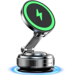 OEM ODM 15W QI2.2 Wireless Car Charger Vent Mount Cooling Fan RGB Light 360 Rotating N52 Magnetic for Car Drone