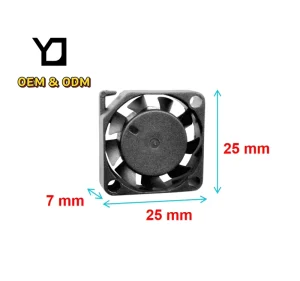 OEM ODM 25x25x7mm 12V 10000RPM 2507C3 DC Cooling Fan Brushless Axial Fan Ball Bearing Electric