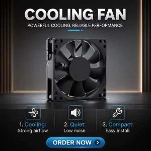 OEM ODM 8020 80x80x20mm DC Brushless Axial Cooling Fan High Airflow Ball Bearing for Computer Case Industrial Exhaust