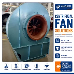 OEM ODM Custom 30kw High Pressure Centrifugal Blower Hot air Blower Fan for Mine Ventilation Dust Exhaust System