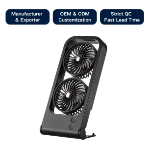 OEM ODM Custom Logo New Dual Head Desktop Fan Double Heads Personal Table Cooling Fan USB Rechargeable Bulk