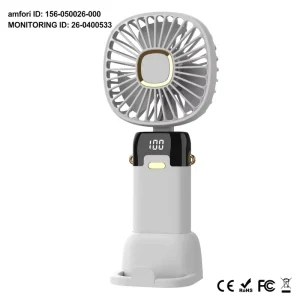 OEM ODM Customized Portable Handheld Fan with Phone Holder 1200mAh Battery Operated 5 Speed USB Rechargeable Fan