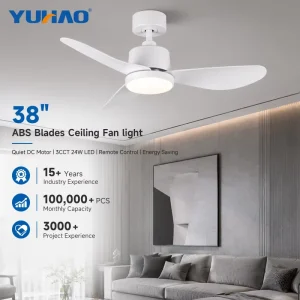 OEM ODM Factory 38 46 52 Inch 6 Speed 3 ABS Blades Living Room Dining Bedroom BLDC Ceiling Fan