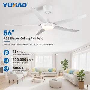 OEM ODM Factory 46 56 Inch ABS Blades Living Room Dining BLDC Ceiling Fan With Remote Control