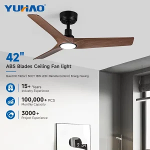 OEM ODM Trendy 42 52 Inch 3 Blades Copper Modern Indoor Home Decoration Led BLDC Ceiling Fan With Lights
